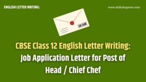Job Application Letter for Head chief Chef
