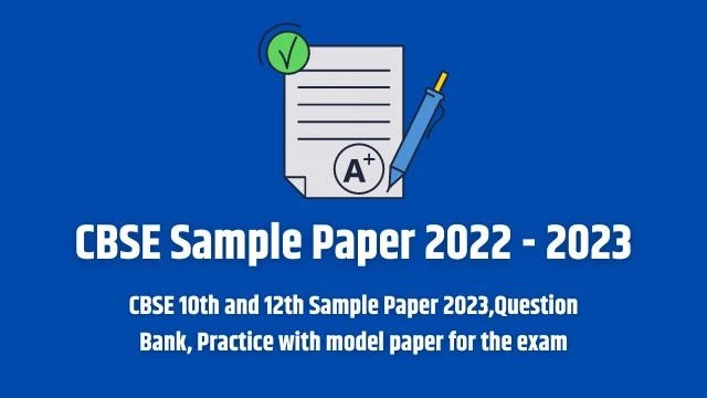 CBSE Sample Paper 2023