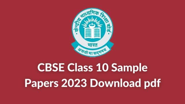 CBSE 10 sample papers 2023 pdf