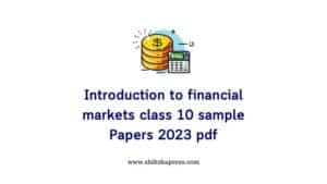 Introduction to financial markets pdf