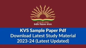KVS Sample Paper Study Material
