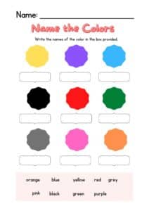 Printable Colours Worksheet for kindergarten pdf - Shikshapress