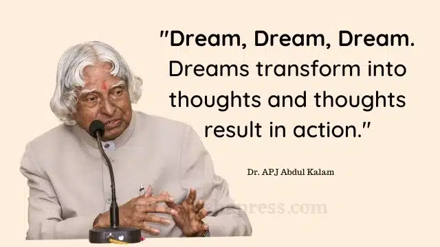 Dream Quote By Kalam