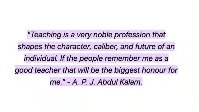 Teaching Quote APJ Kalam