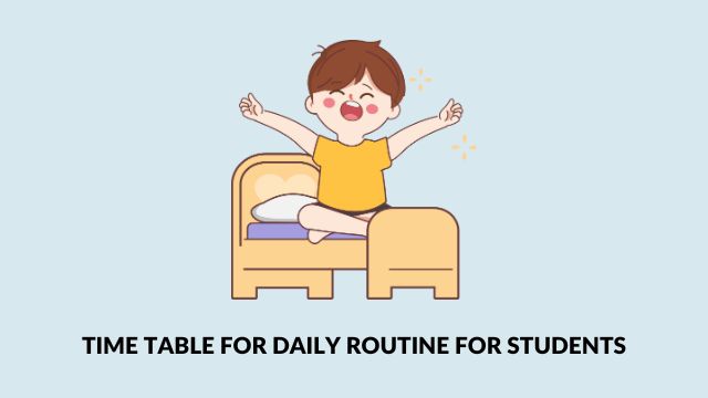 time table for daily routine for students