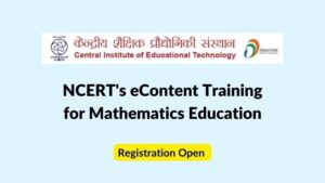 NCERT Mathematics Training Schedule