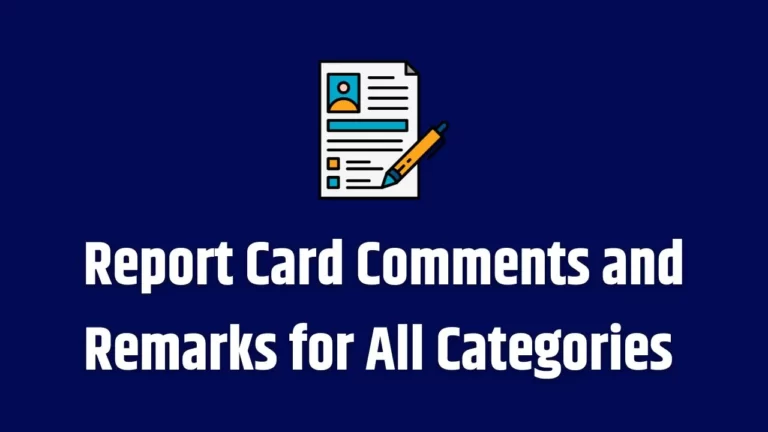 Report Card Comments Remarks