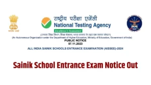 Sainik School Entrance Exam Notice