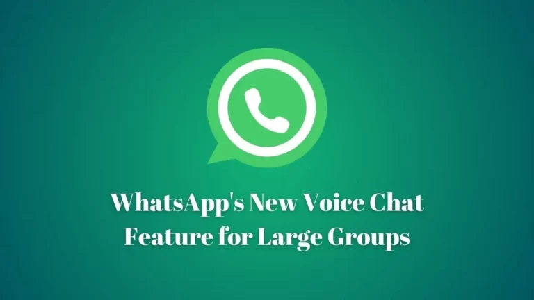 WhatsApp Groups Voice Chat Feature