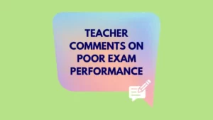 Failure Comments in Exam