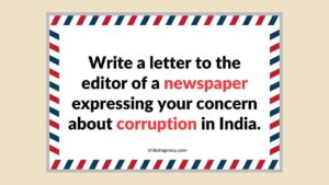 Letter to Editor of Newspaper on Corruption